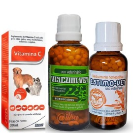 Viscum vet para tratar c�ncer em c�es e gatos + Estimo-vet + vitamina C